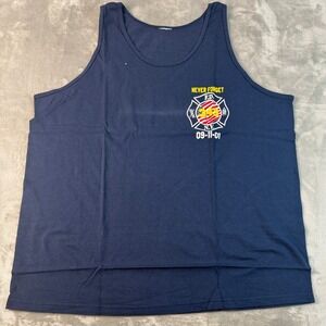 FDNY Never Forget 343 Firefighter Memorial Tank Top Navy Blue Mens XL 09-11-01